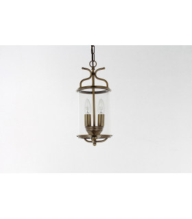 Winchester Blown Glass Brass Lanterns Pendant Ceiling Light