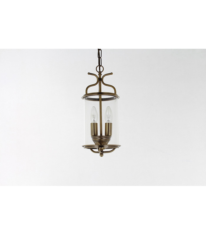 Winchester Blown Glass Brass Lanterns Pendant Ceiling Light