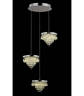 Essonne 3 Light LED Chrome Cluster Pendant Ceiling Light