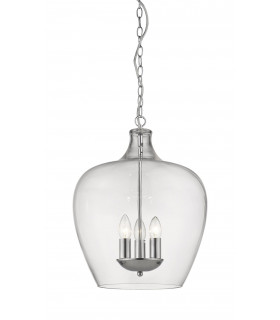 Nell 3 Light Chrome Dome Pendant Ceiling Light