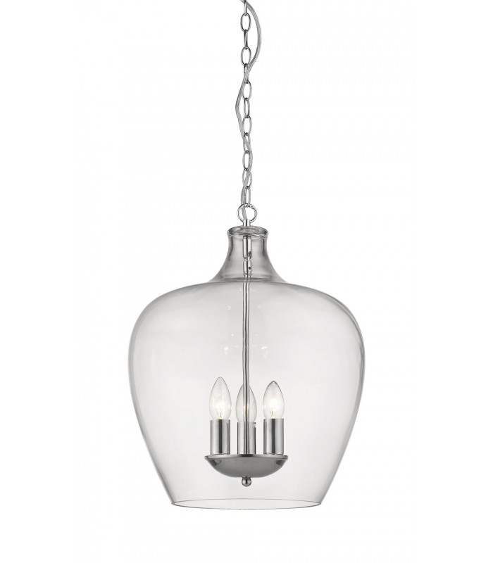 Nell 3 Light Chrome Dome Pendant Ceiling Light