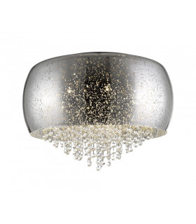Luna 5 Light Flush Ceiling Light Chrome Crystal