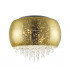 Luna 3 Light Flush Ceiling Light Gold Crystal