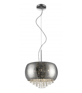 Luna 3 Light Chrome Crystal Pendant Ceiling Light