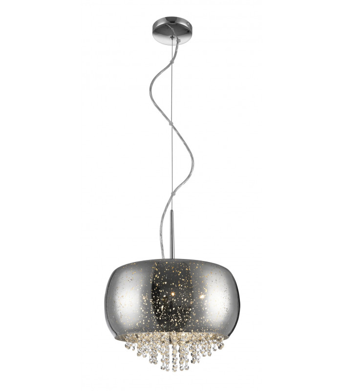 Luna 3 Light Chrome Crystal Pendant Ceiling Light