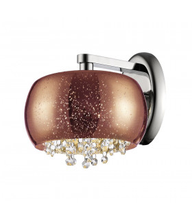 Luna 1 Light Wall Lamp Copper Crystal