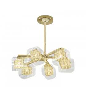 Avignon 6 Light Ceiling Light Gold Crystal