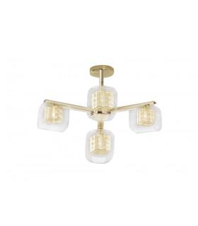 Avignon 4 Light Ceiling Light Gold Crystal