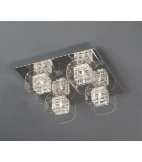 Avignon 4 Light Flush Ceiling Light Chrome Crystal