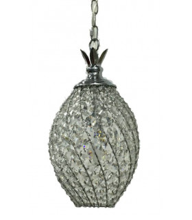 Crystal Pineapple 1 Light Chrome Crystal Pendant Ceiling Light