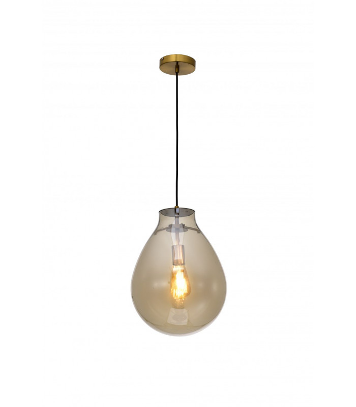 Rio 1 Light Small Champagne Crystal Globe Pendant Ceiling Light