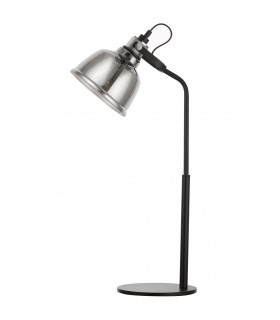 Ava 1 Light Table Lamp Smoke Glass Black