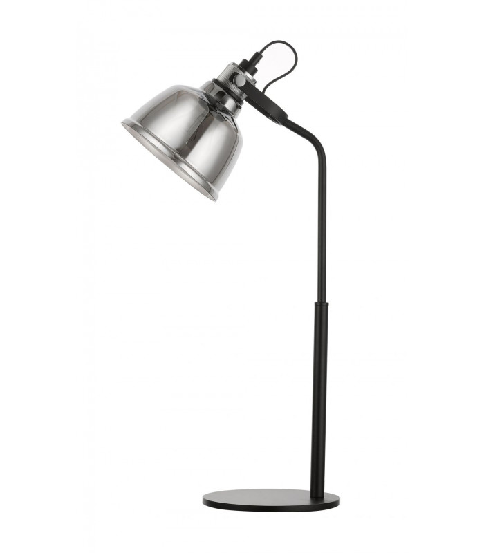 Ava 1 Light Table Lamp Smoke Glass Black