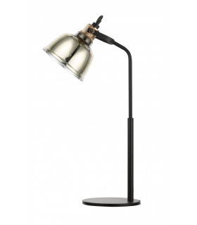 Ava 1 Light Table Lamp Gold Glass Black