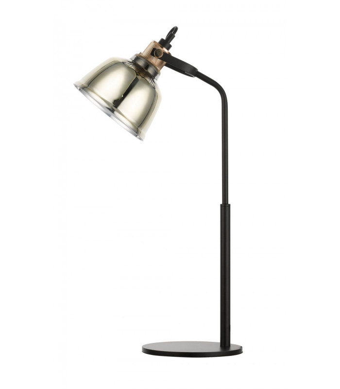 Ava 1 Light Table Lamp Gold Glass Black