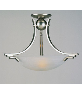 Amora Semi Flush Satin Nickel Bowl Semi Flush Ceiling Light