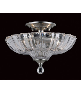 Dallas Satin Nickel Bowl Semi Flush Ceiling Light