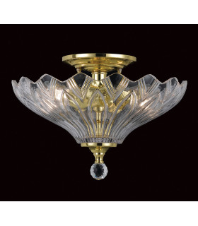 Dallas Polished Brass Bowl Semi Flush Ceiling Light