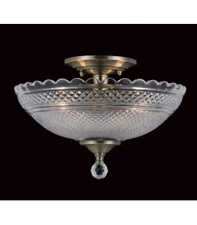 Dallas Antique Brass Bowl Semi Flush Ceiling Light