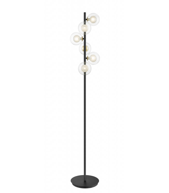 Remy 6 Light Floor Lamp Gold Black