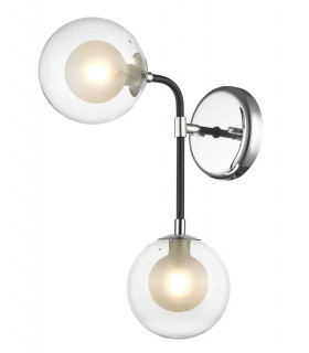 Remy 2 Light Wall Lamp Chrome Black