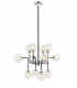 Remy 12 Light Pendant Ceiling Light Chrome Black