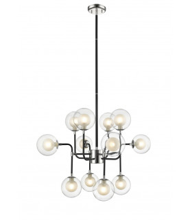 Remy 12 Light Pendant Ceiling Light Chrome Black