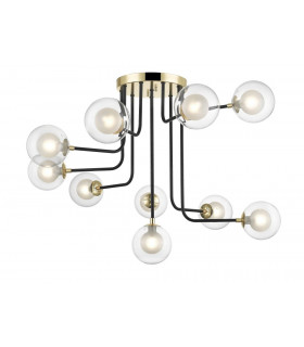Remy 10 Light Ceiling Light Gold Black