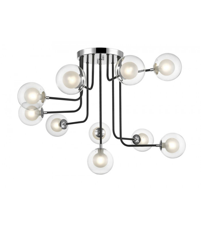 Remy 10 Light Ceiling Light Chrome Black