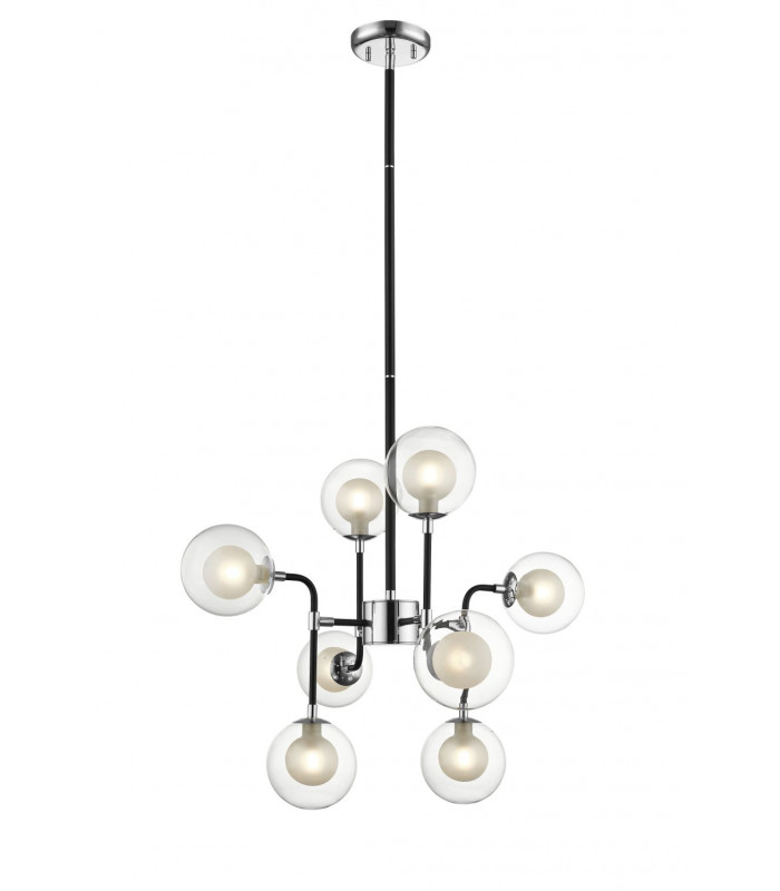 Remy 8 Light Pendant Ceiling Light Chrome Black