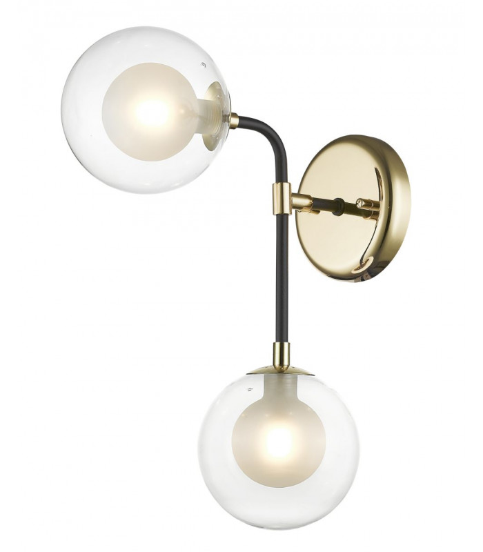 Remy 2 Light Wall Lamp Gold Black