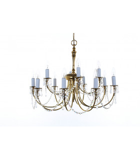 Richmond Polished Brass Crystal 12 Arm Chandelier