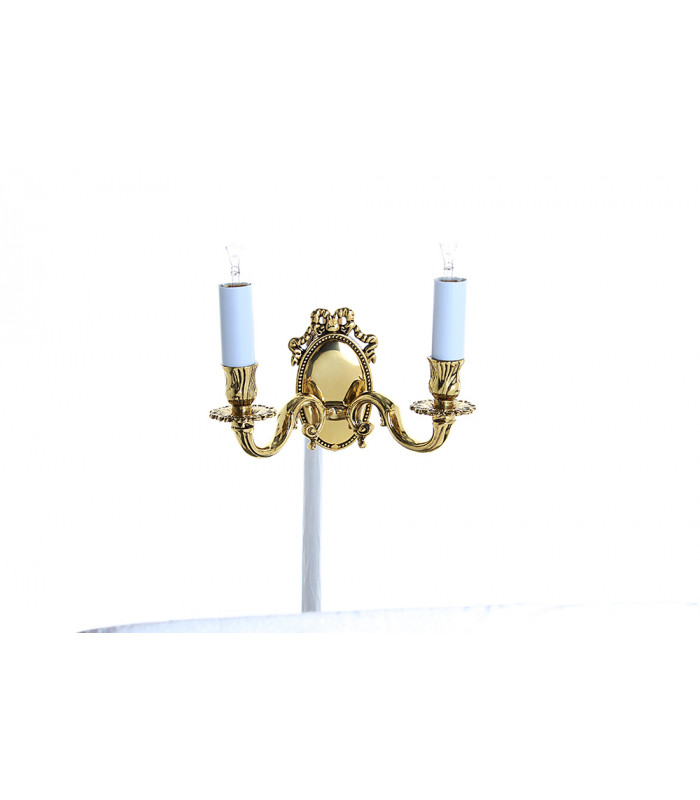 Sandringham Polished Brass Candle Wall Lamp