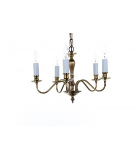 Georgian Light Bronze 5 Arm Chandelier