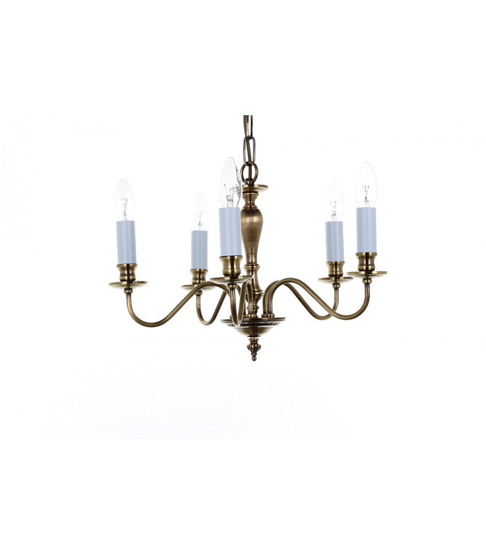 Georgian Light Bronze 5 Arm Chandelier