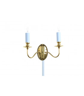 Georgian Polished Brass Candle Wall Lamp