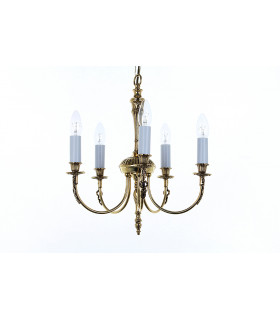 Richmond Polished Brass 5 Arm Chandelier