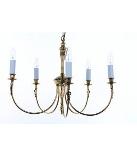 Richmond Polished Brass 5 Arm Chandelier