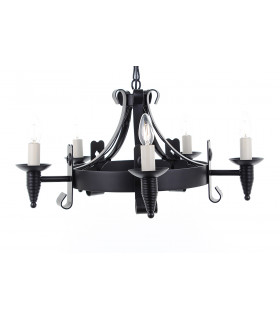 Cromwell Matt Black 5 Arm Chandelier