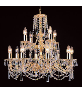 Stuttgart Strass Cast Brass Gold 12 Arm Chandelier