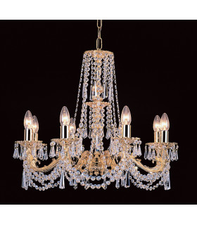 Stuttgart Strass Cast Brass Gold 8 Arm Chandelier