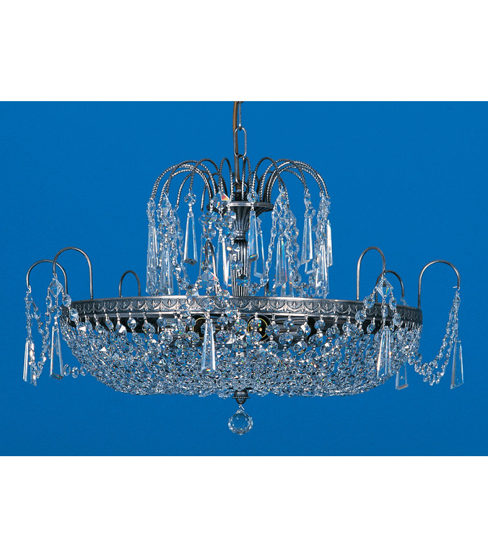 Rostock Strass Antique Nickel Pendant Ceiling Light