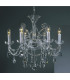 Bila ornate clear glass 6 Arm Chandelier