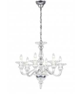 Zagreb Clear Glass Chrome 6 Arm Chandelier
