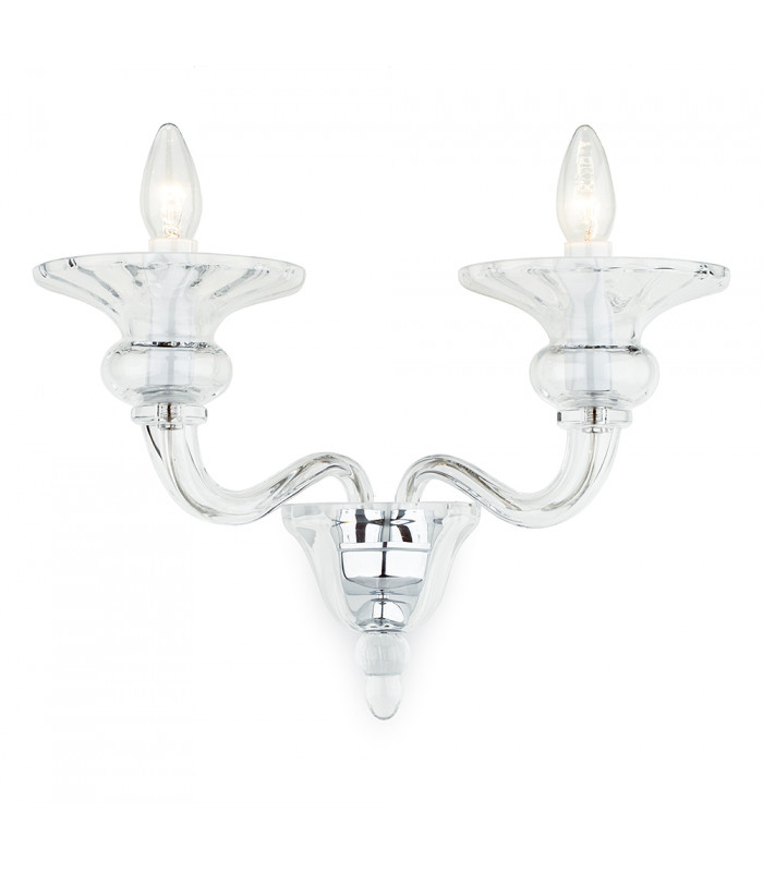 Zagreb Clear Glass Candle Wall Lamp