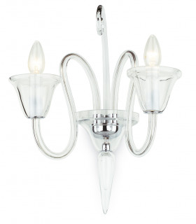 Saskia Curved Chrome Candle Wall Lamp