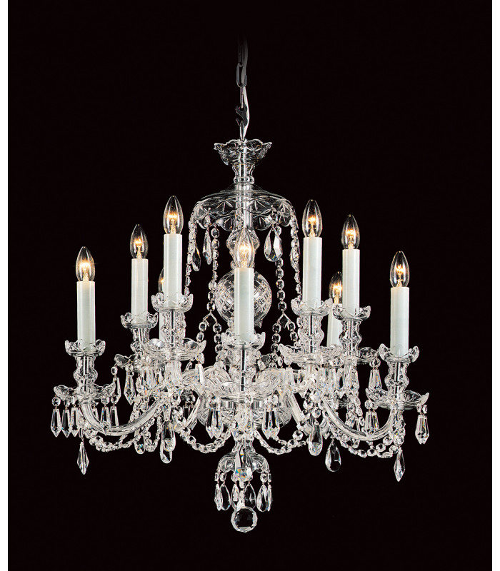 Frydek Lead Crystal 10 Arm Chandelier