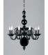 Salas Glass Black 8 Arm Chandelier