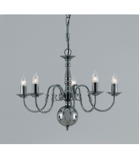 Flemish Gun Metal 5 Arm Chandelier