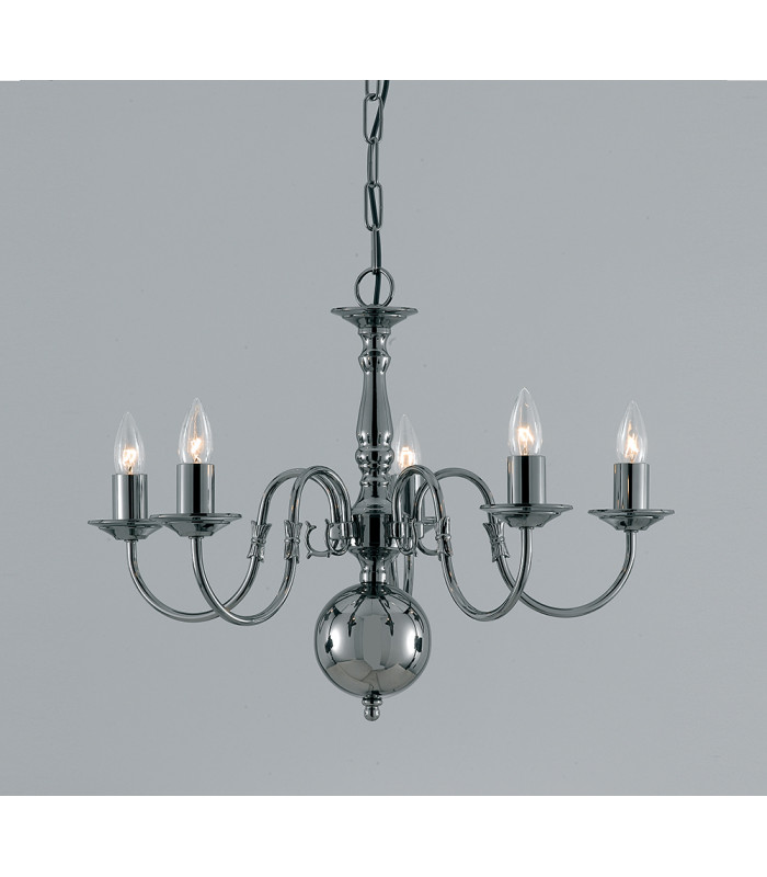 Flemish Gun Metal 5 Arm Chandelier